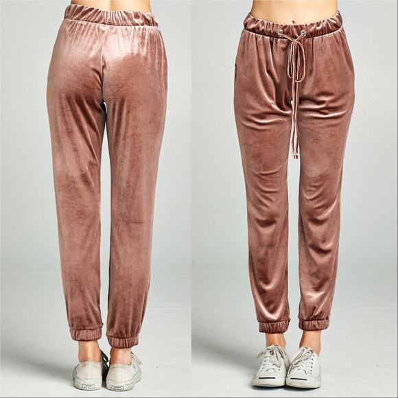 Velvet Joggers pants sweats sweatpants track pants - Picture 2 of 2